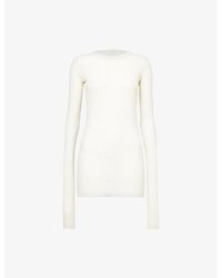 Rick Owens - Basic Sheer Ribbed Long-Sleeve Jersey T-Shirt - Lyst