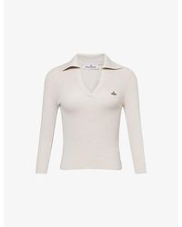 Vivienne Westwood - Marina Ribbed Cotton And Cashmere Polo Top - Lyst