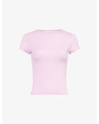BO+TEE - Slim-Fit Round-Neck Stretch-Woven Top - Lyst