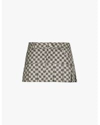 MISBHV - Classic Monogram Pleated Belt-Loops Woven Mini Skirt - Lyst