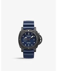 Panerai - Pam01226 Submersible Carbon Fibre And Rubber Automatic Watch - Lyst