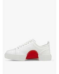 Christian Louboutin - Adolon Junior Contrast-panel Woven Low-top Trainers - Lyst