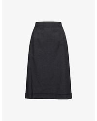 Maison Margiela - Contrast-Satin High-Waist Woven Midi Skirt - Lyst