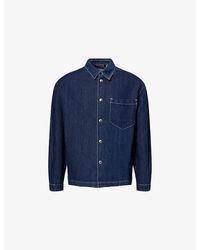 7 For All Mankind - Regular-Fit Cotton And Linen Blend Denim Overshirt - Lyst