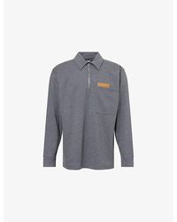 Bottega Veneta - Melange Long-Sleeve Cotton Polo Top - Lyst