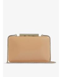 LK Bennett - Dotty Gold-toned Hardware Patent-leather Clutch - Lyst