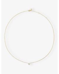 Monica Vinader - Mini Heart 14Ct- And 0.04Ct Lab-Grown Diamond Necklace - Lyst