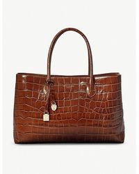 Aspinal of London - London Large Croc-embossed Leather Tote Bag - Lyst