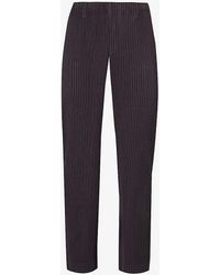 Homme Plissé Issey Miyake - Pleated Straight-leg Regular-fit Knitted Trousers - Lyst