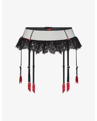 Agent Provocateur - Clarissa Mesh And Lace Suspenders - Lyst