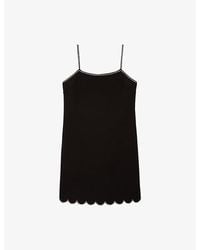 The Kooples - Scalloped Jewel-Embellished Woven Mini Dress - Lyst
