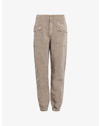 AllSaints - Val Patch-pocket Tapered-leg Linen-blend Trousers - Lyst