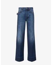 Bottega Veneta - Faded-wash Whiskered Straight-leg High-rise Jeans - Lyst