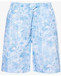 Derek Rose - Ledbury Graphic-print Cotton-poplin Pyjama Shorts Xx - Lyst