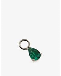 Astrid & Miyu - Birthstone May 14Ct- And Lab-Grown Emerald Earring Charm - Lyst