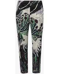 Pleats Please Issey Miyake - Frosty Forest Abstract-pattern Knitted Trousers - Lyst
