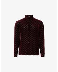 Gucci - Monogrammed Semi-sheer Regular-fit Velvet Silk-blend Shirt - Lyst