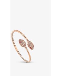 BVLGARI - Serpenti 18Ct Rose- And 1.08Ct Brilliant-Cut Diamond Bangle Bracelet - Lyst