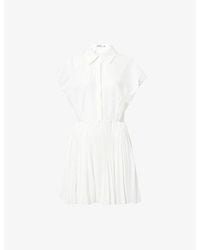 Jonathan Simkhai - Selin Pleated Woven Mini Dress - Lyst