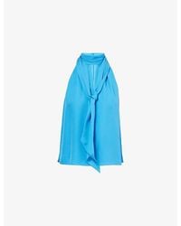 ME+EM - Halter-Neck V-Opening Silk Top - Lyst