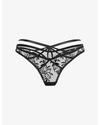 Agent Provocateur - Ozella Mid-Rise Floral-Lace Thong - Lyst