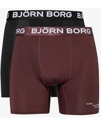 Björn Borg - Performance Branded-waistband Pack Of Two Stretch Recycled-polyester Boxers Xx - Lyst