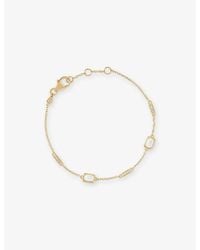 Astley Clarke - Aurora Ridge 18Ct, Mother-Of-Pearl And Sapphire Station Bracelet - Lyst