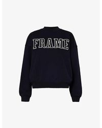 FRAME - Brand-embroidered Cotton-blend Sweatshirt - Lyst