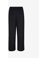 Whistles - Flared High-rise Metallic Stretch-woven Trousers - Lyst