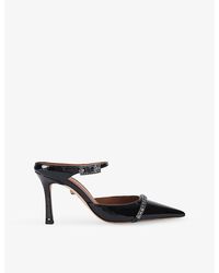 Kurt Geiger - Strass Patent-Leather Heeled Mules - Lyst