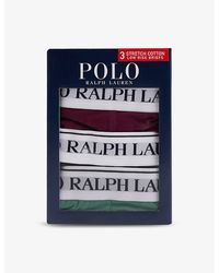 Polo Ralph Lauren - Pack Of Three Branded Cotton-Blend Stretch-Jersey Briefs - Lyst