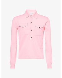 Bottega Veneta - Technical Knitted Wool Blend Polo Top - Lyst