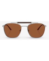 Giorgio Armani - Ar6149 Square-frame Metal Sunglasses - Lyst