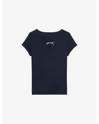 Zadig & Voltaire - Tunisien Graphic-Print Short-Sleeve Cotton T-Shirt - Lyst
