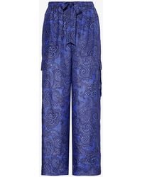 Zimmermann - Ottie Paisley-print Wide-leg Mid-rise Silk Trousers - Lyst