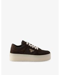 Prada - Downtown Bold Re-Nylon And Suede Trainers - Lyst