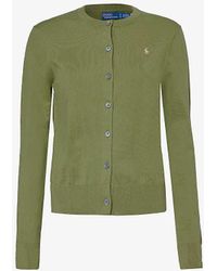 Polo Ralph Lauren - Brand-embroidered Slim-fit Cotton-blend Cardigan X - Lyst