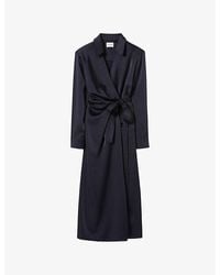 Claudie Pierlot - Mid-Length Satin Wrap Dress - Lyst