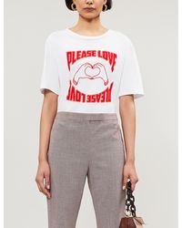 Sandro Graphic-print Cotton-jersey T-shirt - White