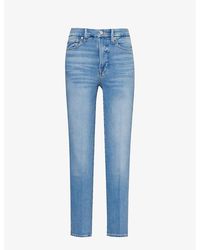 GOOD AMERICAN - Good Classic Contrast-stitch Slim-leg High-rise Stretch-organic Denim Jeans - Lyst