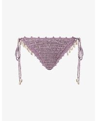 Jaded London - Crystal-Embellished Crochet Bikini Bottoms - Lyst