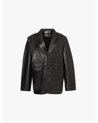 Telfar - Convertible Oversized Leather Blazer - Lyst