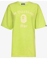 A Bathing Ape - Branded-print Relaxed-fit Cotton-jersey T-shirt - Lyst