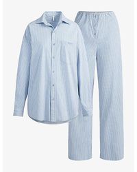 Skims - Oversized Striped Cotton Pyjamas Set - Lyst