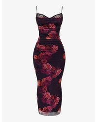 House Of Cb - Nalini Floral-Print Corseted Stretch-Woven Maxi Dress - Lyst