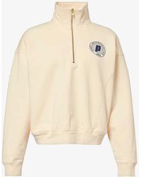 Sporty & Rich - X Prince Brand-print Zip-up Cotton-jersey Sweatshirt - Lyst