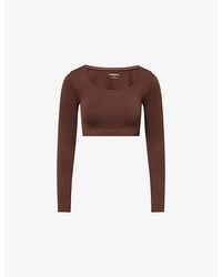 ADANOLA - Classic Seamless Open-Back Gym Top - Lyst