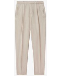 Reiss - Pact Straight-leg Relaxed-fit Cotton And Linen-blend Trousers - Lyst