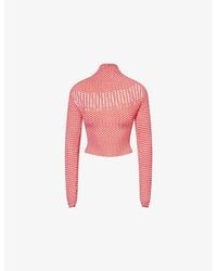 Jean Paul Gaultier - Gingham-Pattern Asymmetric-Collar Woven Top - Lyst