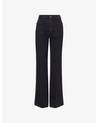 Victoria Beckham - Alina High-Rise Wide-Leg Cotton Denim Jeans - Lyst